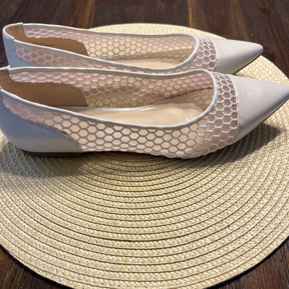Nine West white mesh Women's Flats